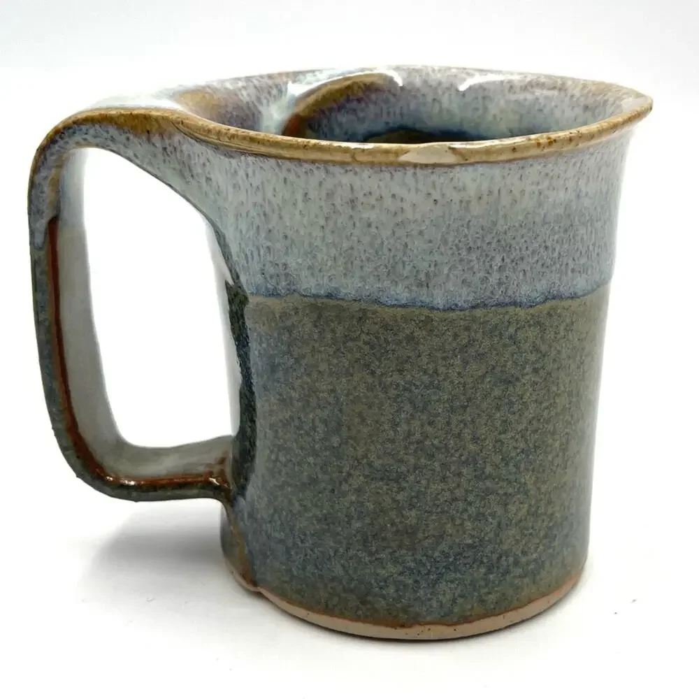 Home Decor Kitchen coffee mug ceramic art school project blue & gray-ish